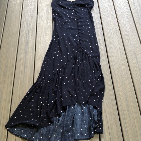 Lush Black Maxi Dress with Open Back, Tiered Hem Lagenlook Size M - Picture 11 of 11